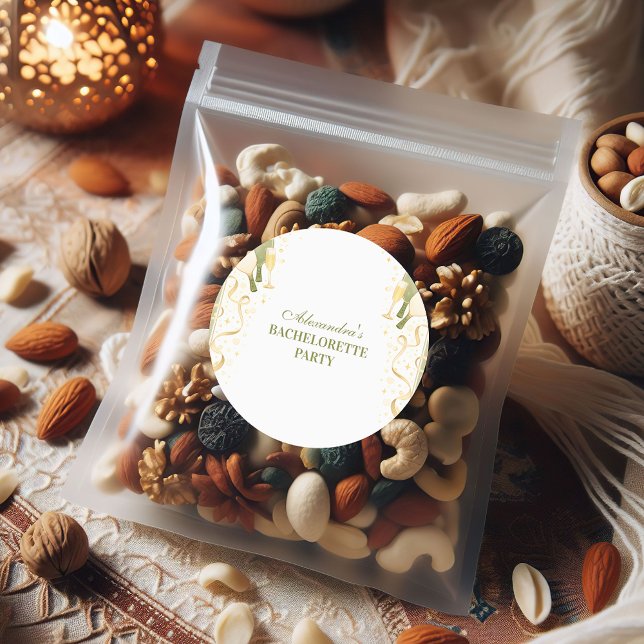 Pegatina Redonda Preppy Courtside Pickleball Bachelorette Party (Subido por el creador)