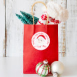 Pegatina Redonda Preppy Vintage Santa Christmas Presents<br><div class="desc">Preppy Vintage Santa Christmas presenta Pegatina redondo clásico</div>