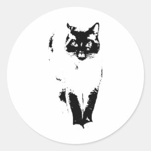 Pegatina Redonda Presencia de comando