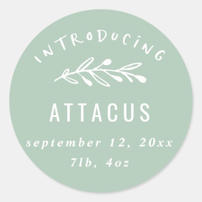 Pegatina Redonda Presentación del anuncio de nacimiento de la rama (Anverso)