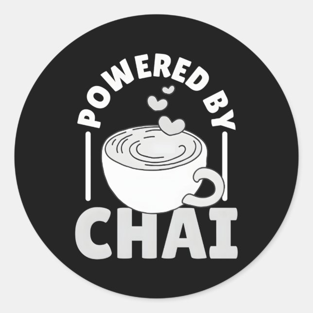 Pegatina Redonda Presentado Por Chai Tea Masala Chai (Anverso)