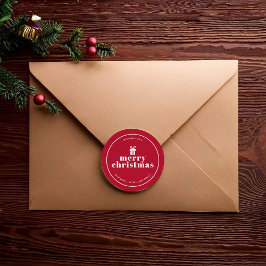 Pegatina Redonda Presente Con Un Personalizado De Navidades De Bow