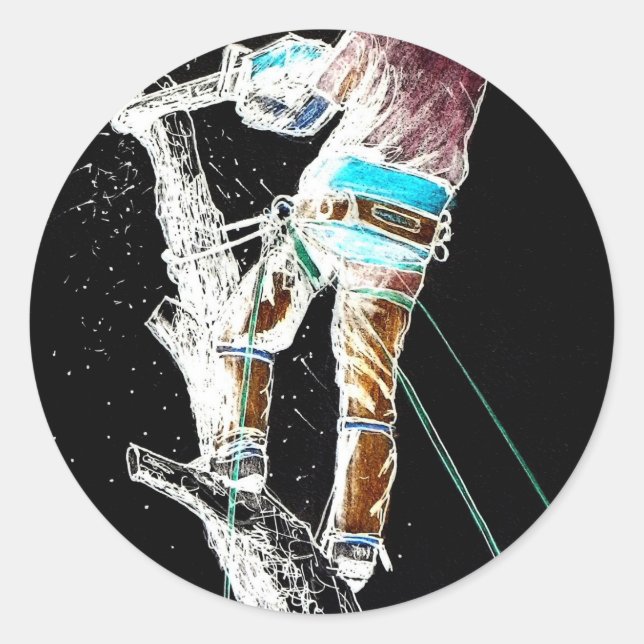 Pegatina Redonda Presente de navidad arborista de cirujanos eléctri (Anverso)