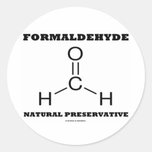 Pegatina Redonda Preservativo natural del formaldehído (molécula)