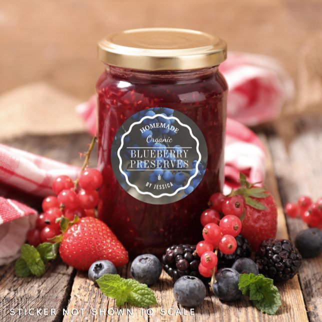 Pegatina Redonda Preserve Blueberry Jam Kitchen casero (Subido por el creador)