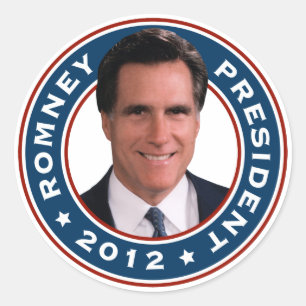 Pegatina Redonda Presidente 2012 de Mitt Romney