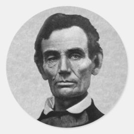 Pegatina Redonda Presidente Abe Lincoln
