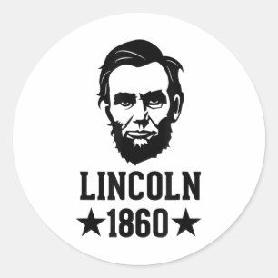 Pegatina Redonda Presidente Abraham Lincoln 1860 - Abe - America Si