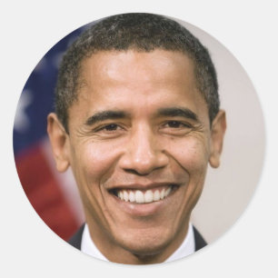 Pegatina Redonda Presidente Barack Obama