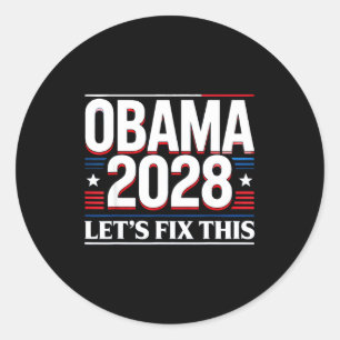 Pegatina Redonda Presidente Barack Obama 2028 Rtrait Patriótico Dem