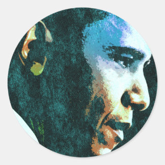 Pegatina Redonda Presidente Barack Obama Vintage