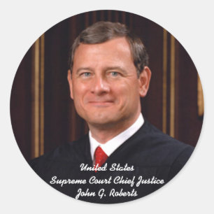 Pegatina Redonda Presidente del Tribunal Supremo John G. Roberts