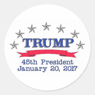 Pegatina Redonda Presidente del triunfo 45.o