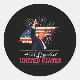 Pegatina Redonda Presidente Donald Trump 47° toma de mando