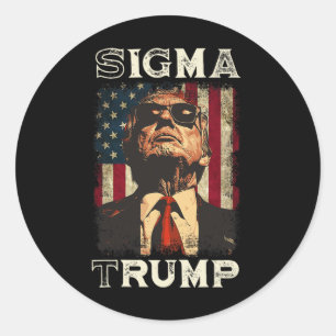 Pegatina Redonda Presidente Donald Trump - Sigma Trump