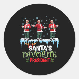 Pegatina Redonda Presidente favorito de Santa Santa Trump Baile Div