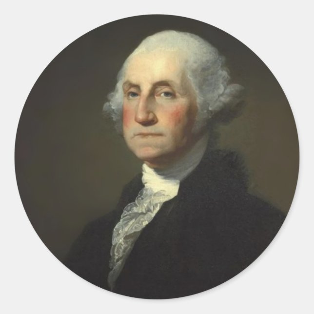 Pegatina Redonda Presidente George Washington (Anverso)