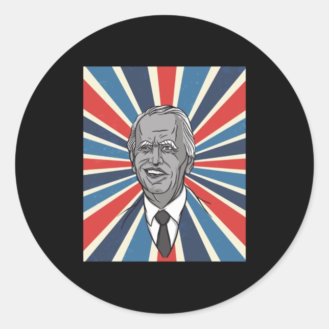 Pegatina Redonda Presidente Joe Biden (Anverso)