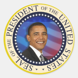 Pegatina Redonda Presidente Obama