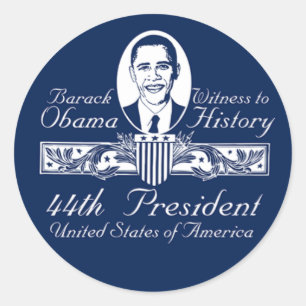 Pegatina Redonda Presidente Obama Victory Sticker