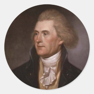 Pegatina Redonda Presidente Thomas Jefferson