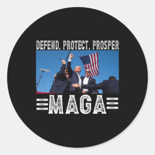 Pegatina Redonda Presidente Trump 45 47 Mega defienda a protector p