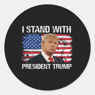 Pegatina Redonda Presidente Trump Bandera Estadounidense Trump 2024