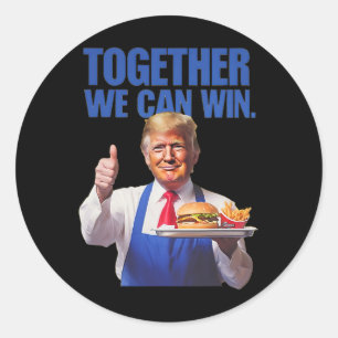 Pegatina Redonda Presidente Trump Hace Papas Fritas