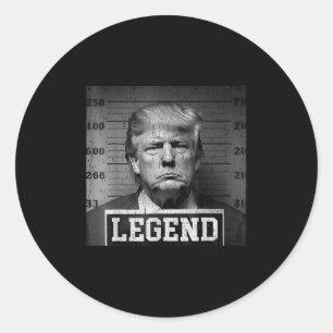 Pegatina Redonda Presidente Trump Mug Shot