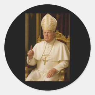 Pegatina Redonda Presidente Trump Papa 2025 
