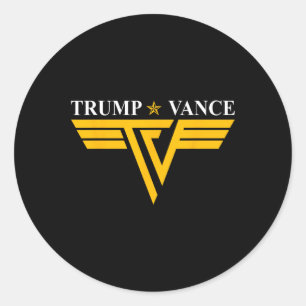 Pegatina Redonda Presidente Vintage con el logo de Trump Vance Tv R