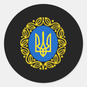 Pegatina Redonda Presidente Volodymyr Zelensky Ucrania Emb Ucrania