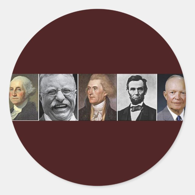 Pegatina Redonda Presidentes de Estados Unidos (Anverso)