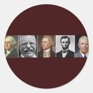 Pegatina Redonda Presidentes de Estados Unidos
