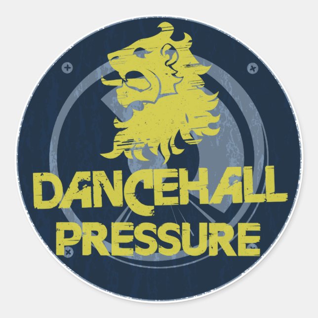 Pegatina Redonda Presión dancehall (Anverso)