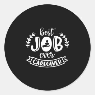 Pegatina Redonda Prestador de cuidados y diseño de la ayuda