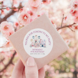 Pegatina Redonda Presupuesto de cumpleaños de Cute de Carnaval Grac