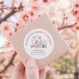 Pegatina Redonda Presupuesto de cumpleaños de Cute de Carnaval Grac