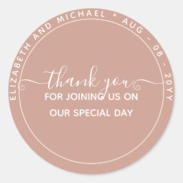 Pegatina Redonda PRESUPUESTO Favor de agradecimiento de terracota m