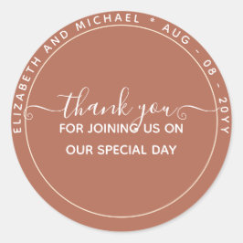 Pegatina Redonda PRESUPUESTO Favor de agradecimiento de terracota m