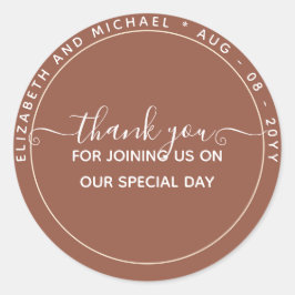 Pegatina Redonda PRESUPUESTO Favor de agradecimiento de terracota m