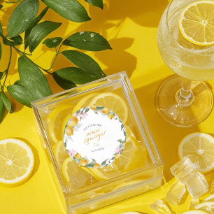 Pegatina Redonda Presupuesto Principal Apretón Corona de Limón Desp