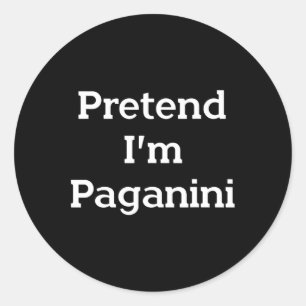 Pegatina Redonda Pretende que soy Paganini Costume Funny Fiesta de 