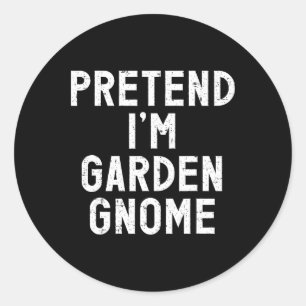 Pegatina Redonda Pretende que soy un disfraz de Halloween de Gnome 