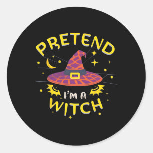 Pegatina Redonda Pretende que soy un disfraz de Halloween fantasma