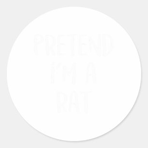 Pegatina Redonda Pretende que soy un Fiesta de disfraces de Rat Cos