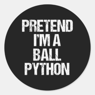 Pegatina Redonda Pretende que soy un Ll Python Costume Funny Hallow