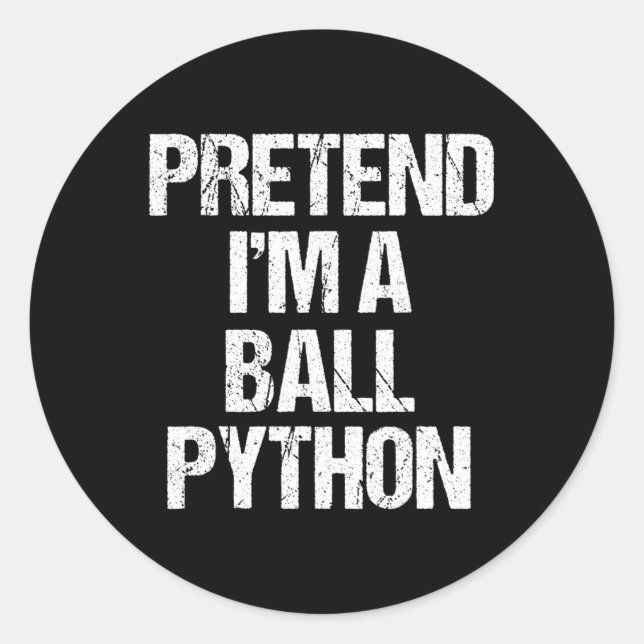 Pegatina Redonda Pretende que soy un Ll Python Costume Funny Hallow (Anverso)