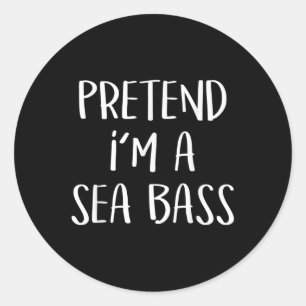 Pegatina Redonda Pretende Que Soy Un Mar B Disfraces Funny Fish Hal