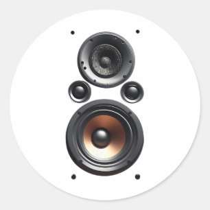 Pegatina Redonda Pretende que soy un parlante de audio estéreo fáci